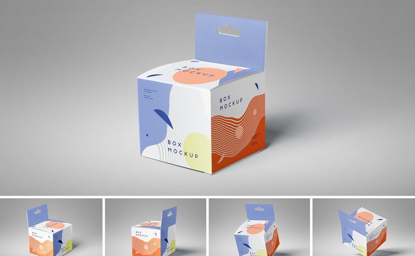 方形包装盒产品展示样机 Square Box Mockup