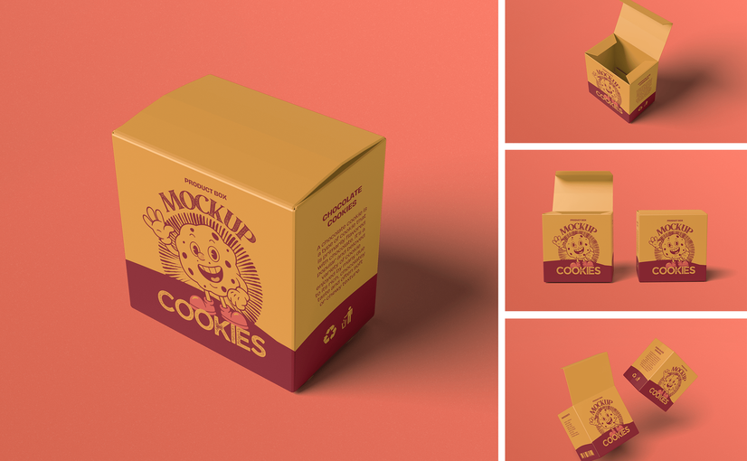 粉笔盒方形纸盒立体展示样机 Box Mockup_ Product Mockups ft