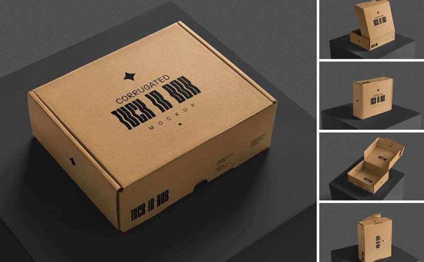 长方形纸盒立体展示样机 Box Mockup_ Product Mockups ft