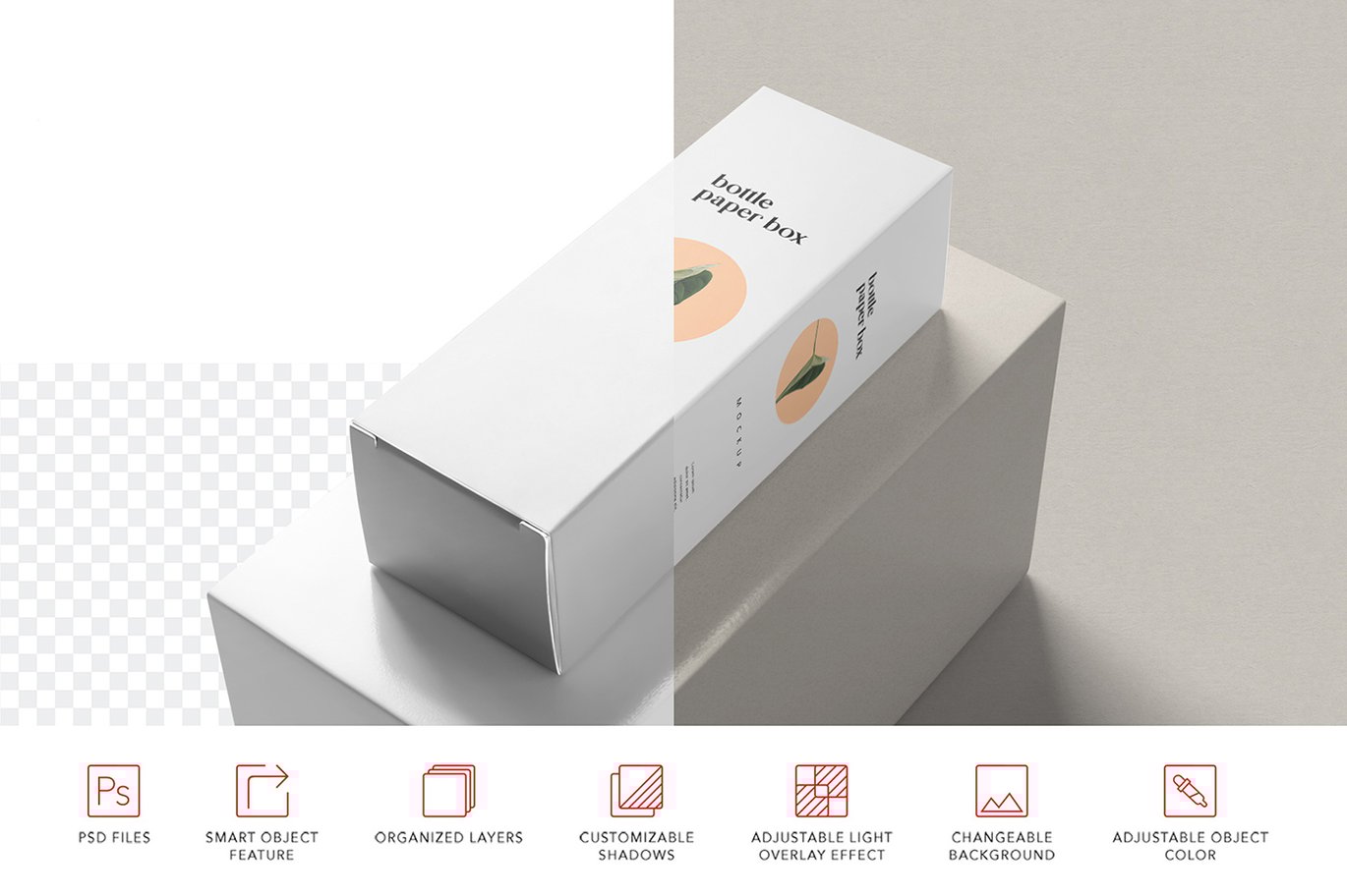 化妆品瓶纸盒模型展示样机 Box Mockup插图6 化妆品瓶纸盒模型展示样机 Box Mockup