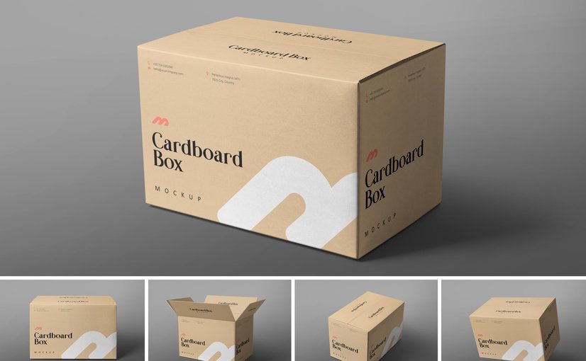 电商邮寄纸箱品牌展示样机 Box Mockup