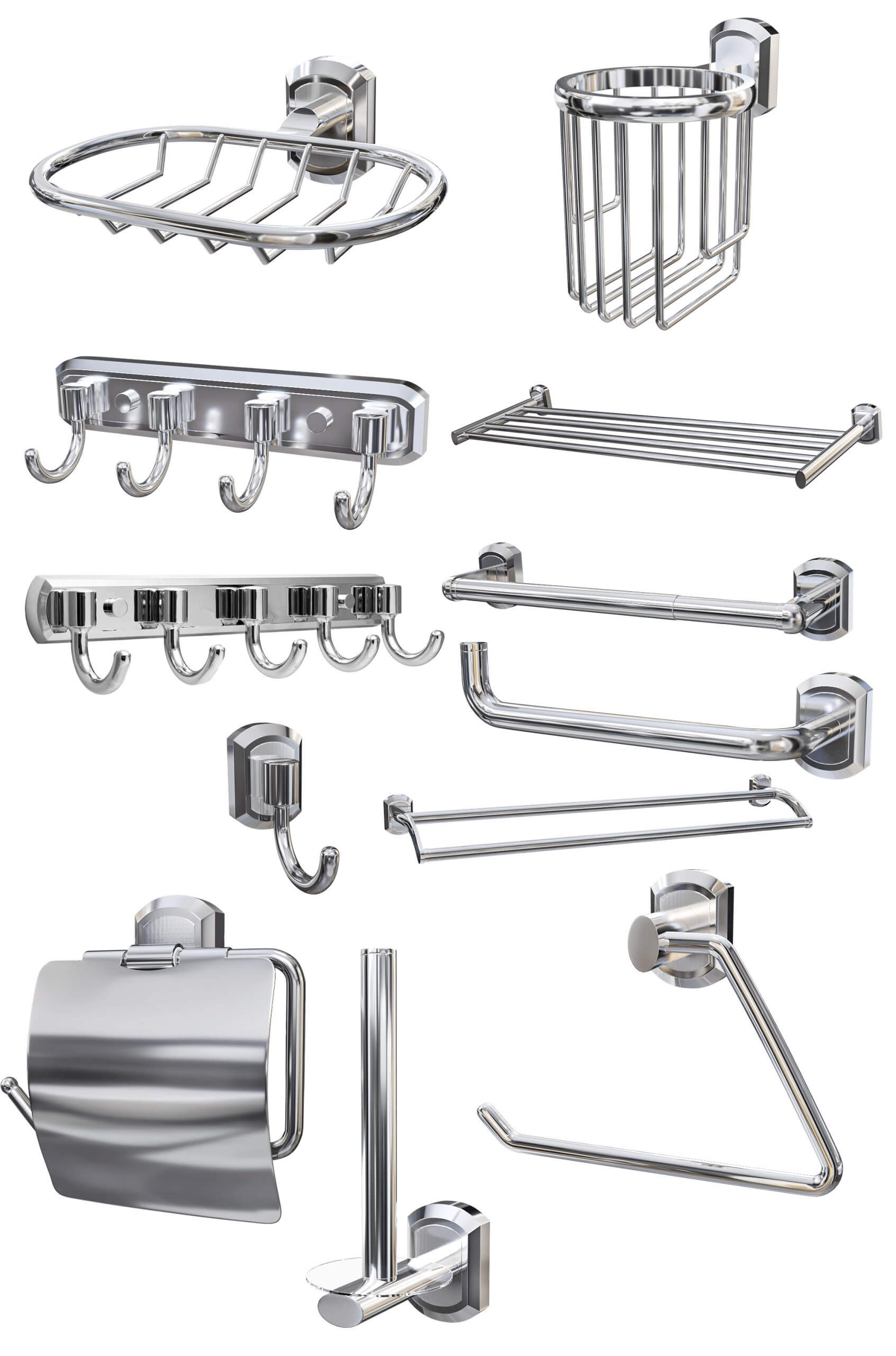 Order金属浴室配件系列3D模型 order bathroom accessories插图