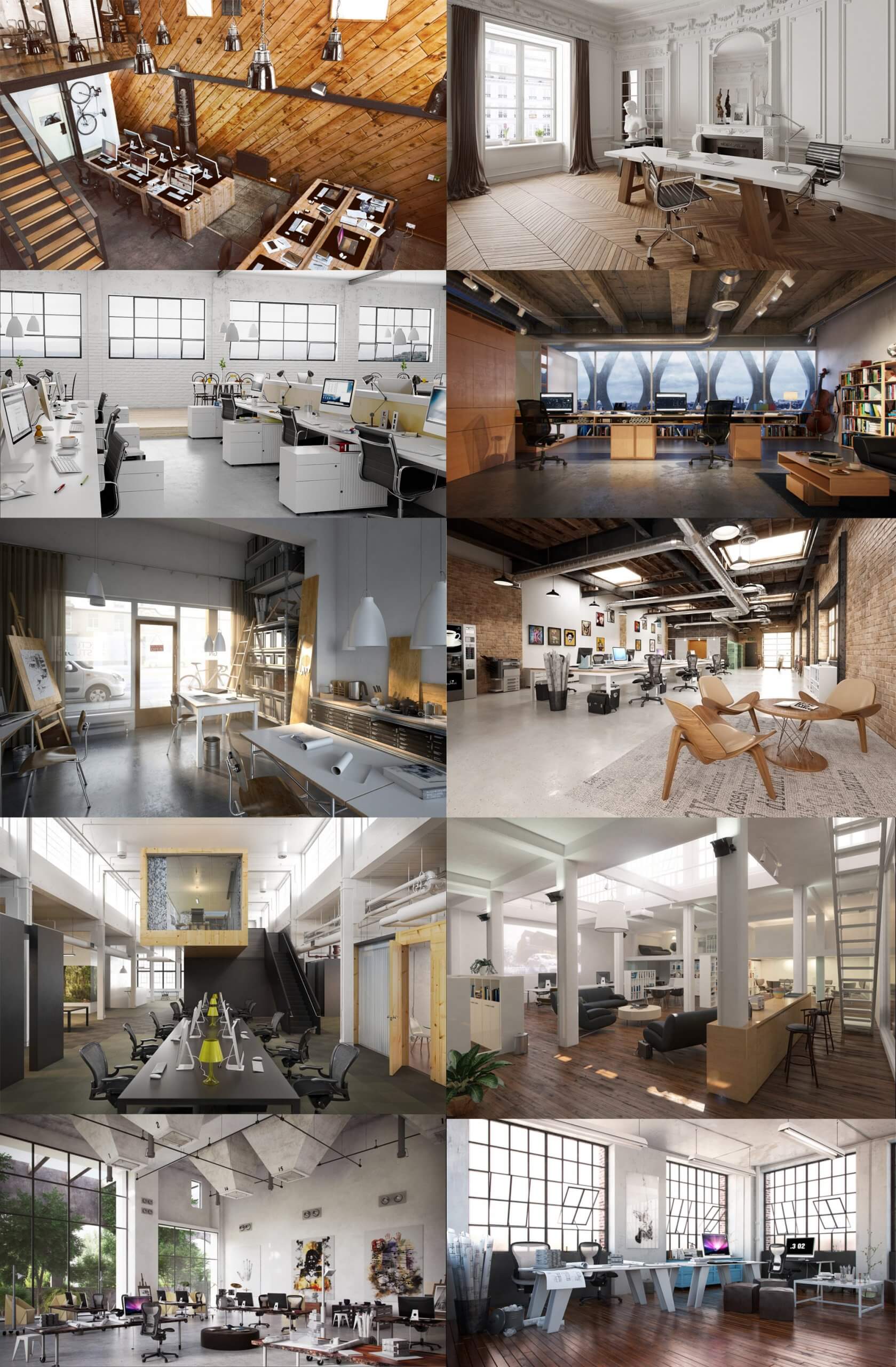 10组办公室内部场景3D模型合集 Office Interior Scenes 3D Models Bundle – 10 Sets插图