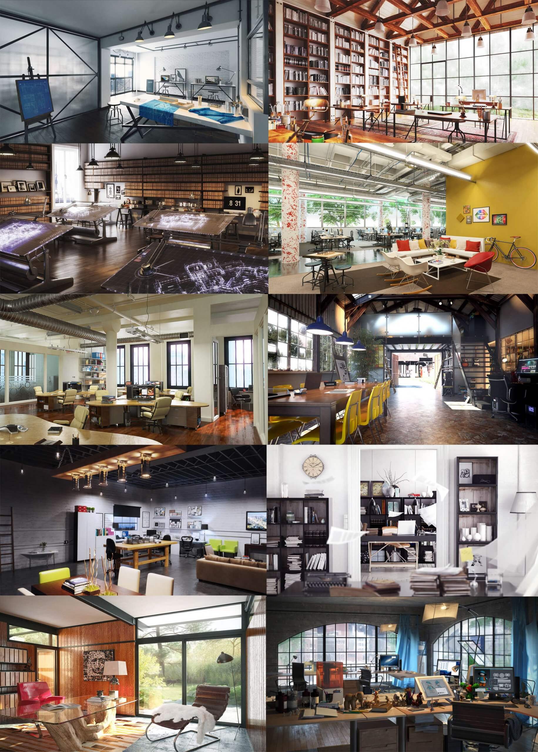 10组带纹理的室内场景3D模型合集 Textured Interior 3D Models Bundle插图
