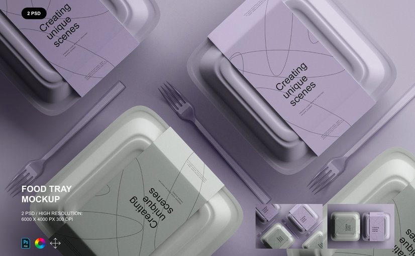 托盘食品包装场景样机 Food Packaging Scene Generators