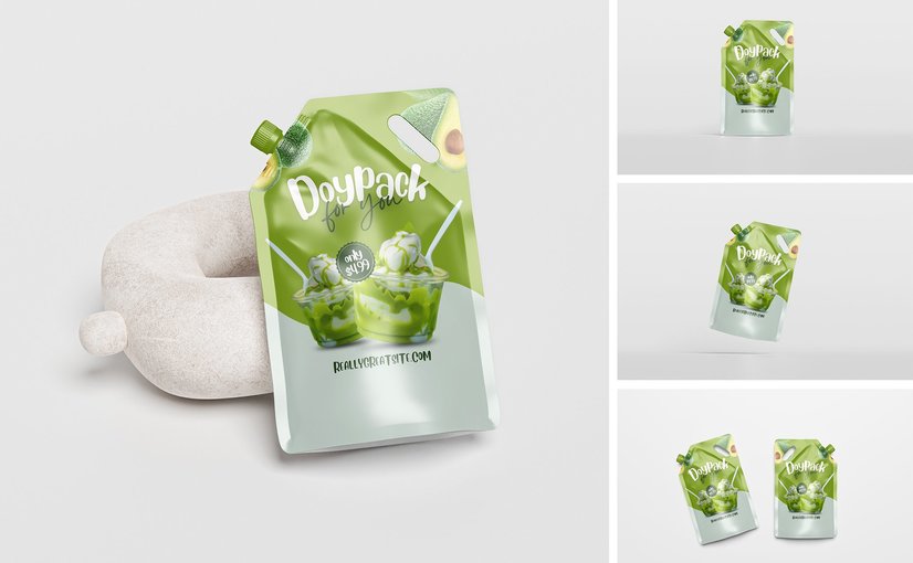 自立包装袋样机模板 Doy Pack Mockup PSD Templates
