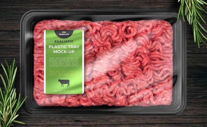 塑料食品托盘模板设计样机 Plastic Tray Food Mockup Template Product Mockups yythkg