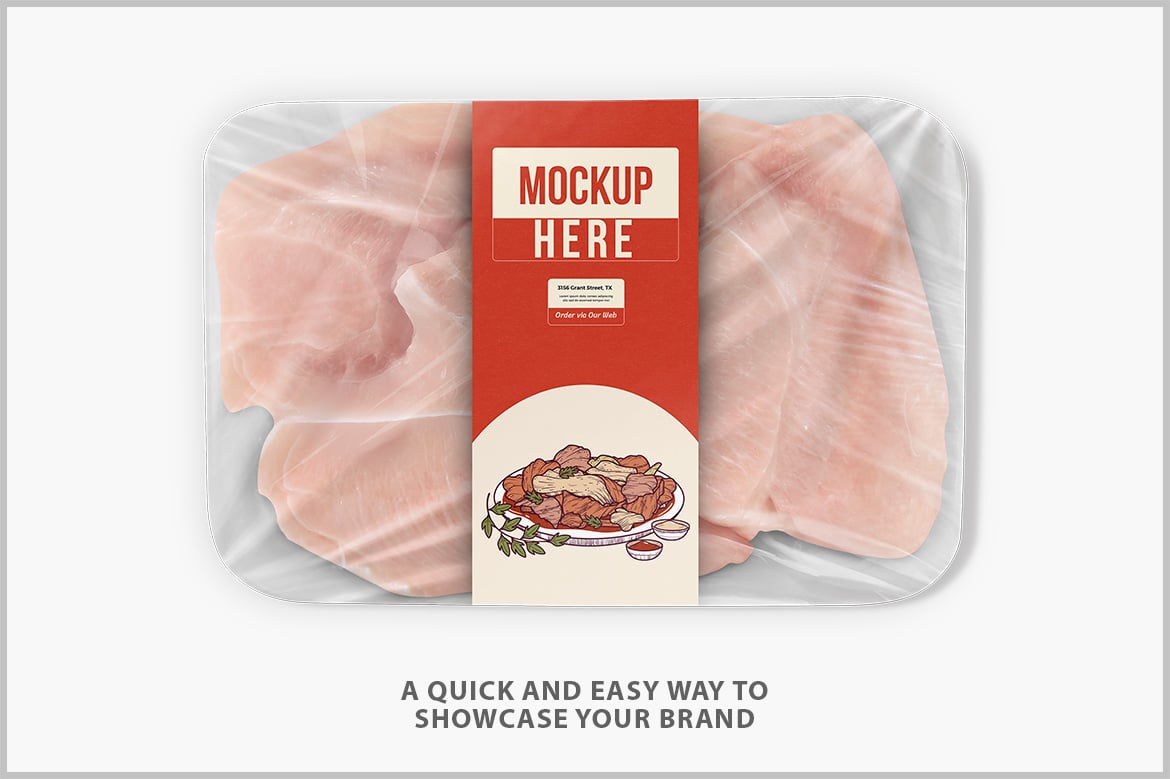 鸡肉食品托盘包装设计样机 Chicken Tray Mockup Product Mockups ft chicken yythk插图1 鸡肉食品托盘包装设计样机 Chicken Tray Mockup Product Mockups ft chicken yythk