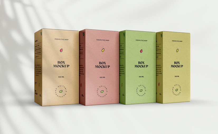 纸质纹理方形盒子样机 box mockup with paper texture