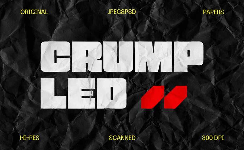 32张皱褶纸张纹理素材包 Crumpled Paper Textures Collection