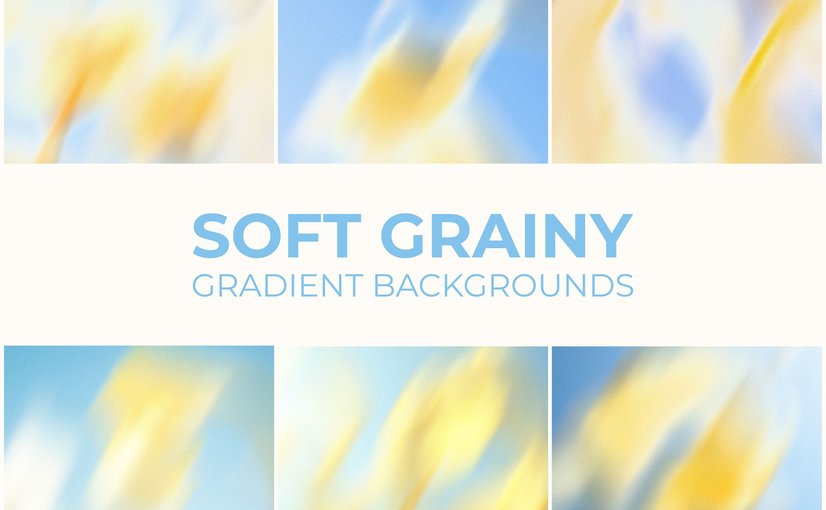 10款柔和颗粒渐变背景 10 Soft Grainy Gradient Backgrounds