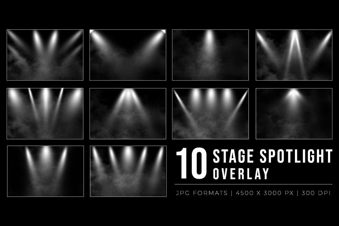 10款舞台聚光灯叠加素材 Stage Spotlight Overlay插图1 10款舞台聚光灯叠加素材 Stage Spotlight Overlay