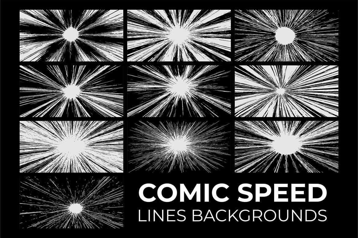 10款漫画速度线背景 10 Comic Speed Lines Backgrounds插图2 10款漫画速度线背景 10 Comic Speed Lines Backgrounds