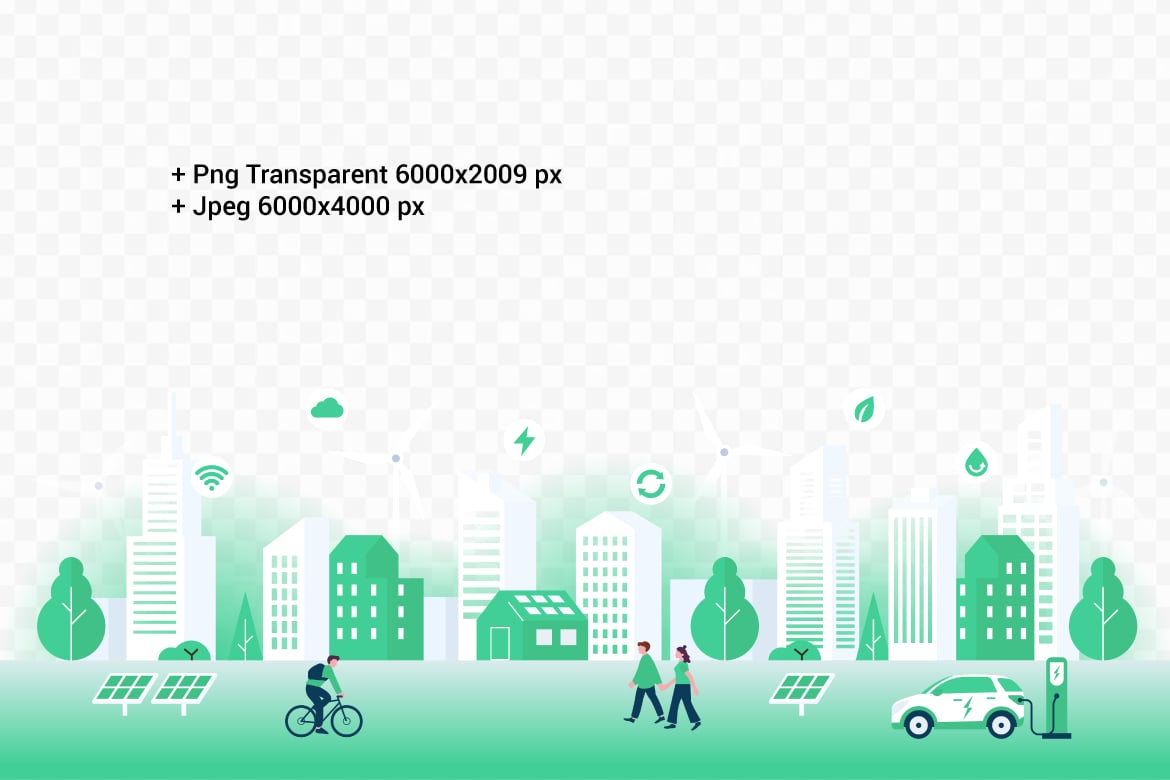 可持续绿色智慧城市背景素材 Sustainable Green Smart City Background插图1 可持续绿色智慧城市背景素材 Sustainable Green Smart City Background