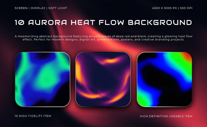 10款极光热流背景素材 Aurora Heat Flow Background