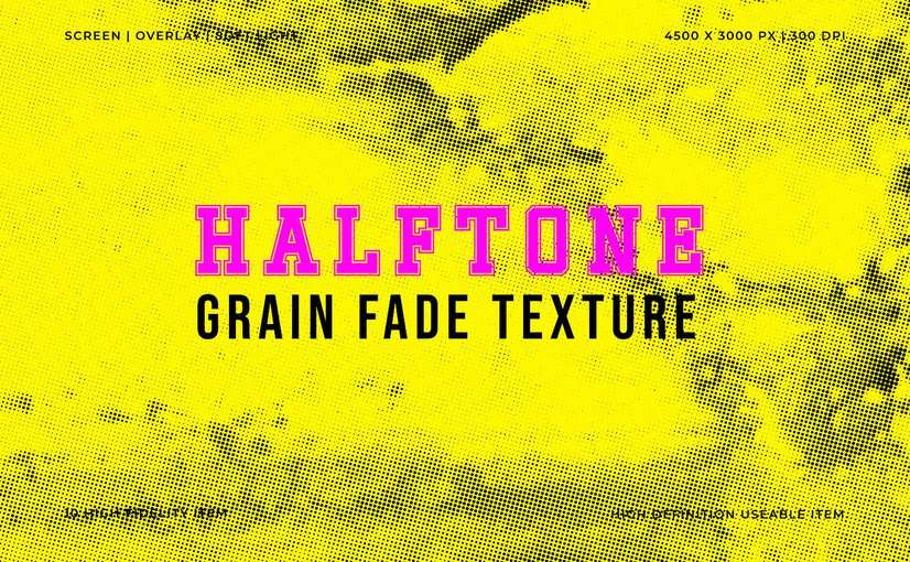 10种半色调颗粒褪色纹理 Halftone Grain Fade Texture