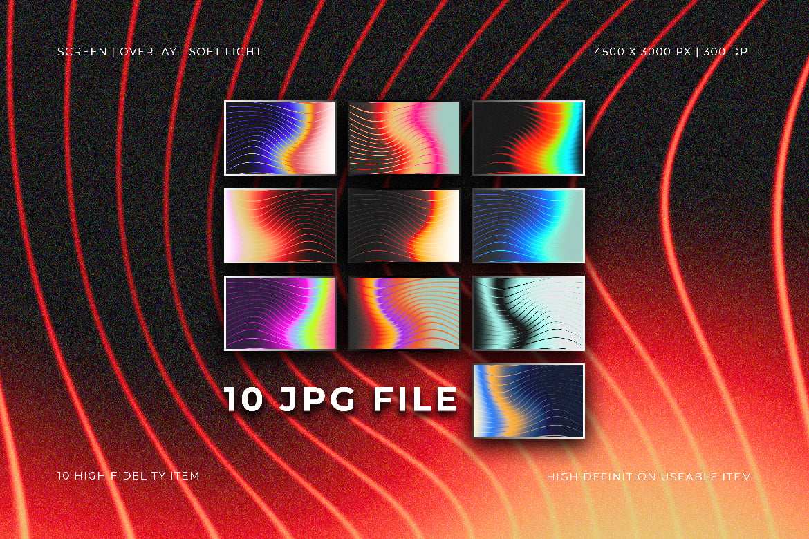 10款炫彩波浪背景素材 Vibrant Wavy Backgrounds插图2 10款炫彩波浪背景素材 Vibrant Wavy Backgrounds