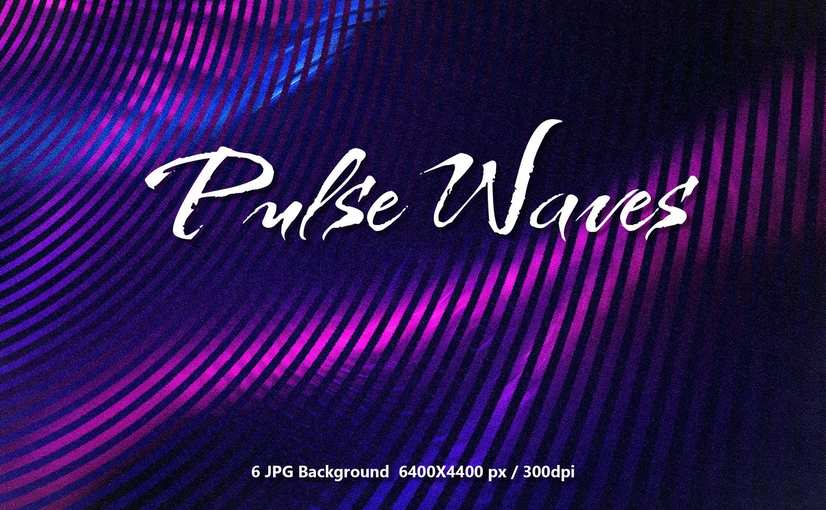 6款脉冲波浪霓虹背景 Pulse Waves Neon Backgrounds
