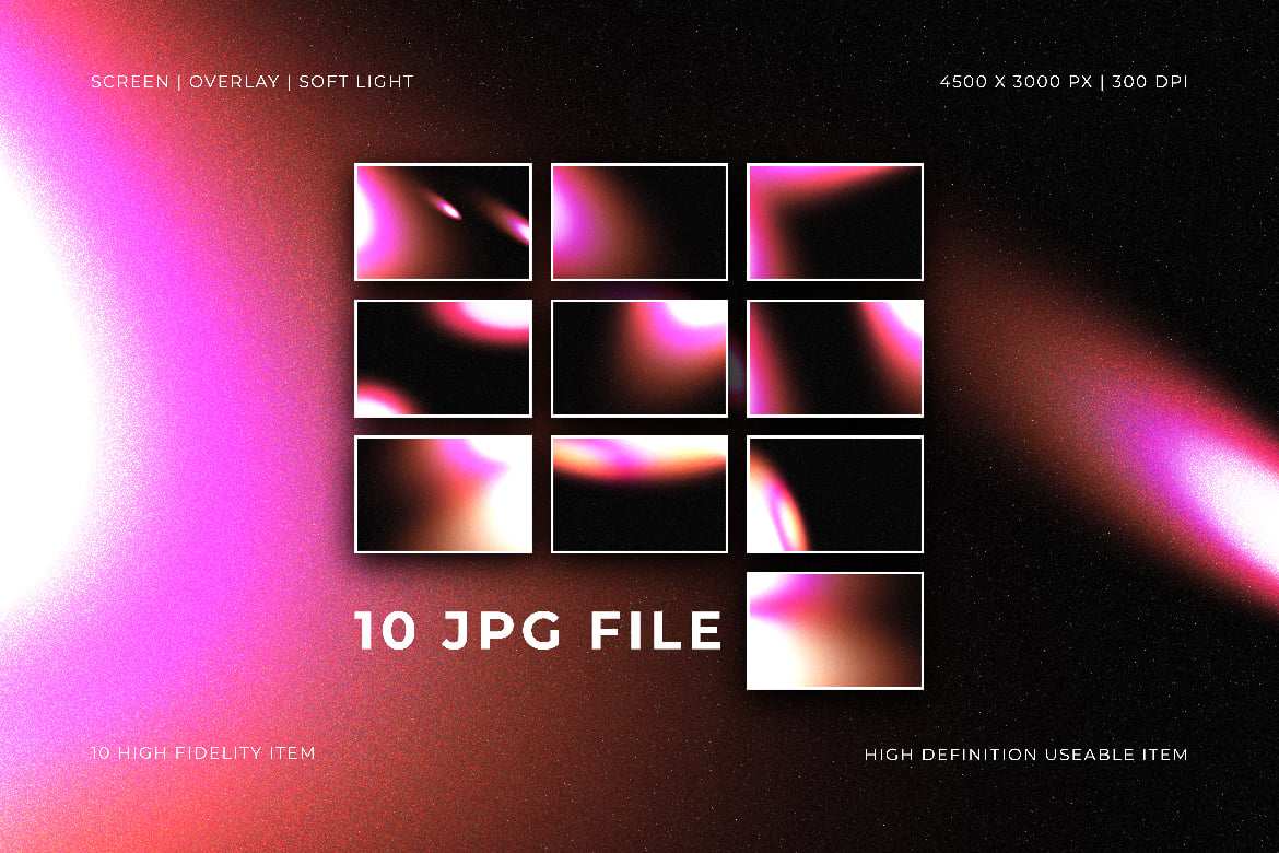 10款复古光芒发光纹理 Retro Light Glow Textures插图1 10款复古光芒发光纹理 Retro Light Glow Textures