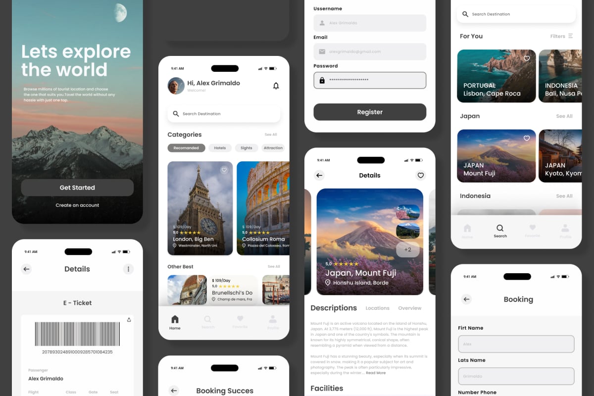 旅行计划App UX/UI设计套件 Advents – Travel Mobile App插图2 旅行计划App UX/UI设计套件 Advents - Travel Mobile App
