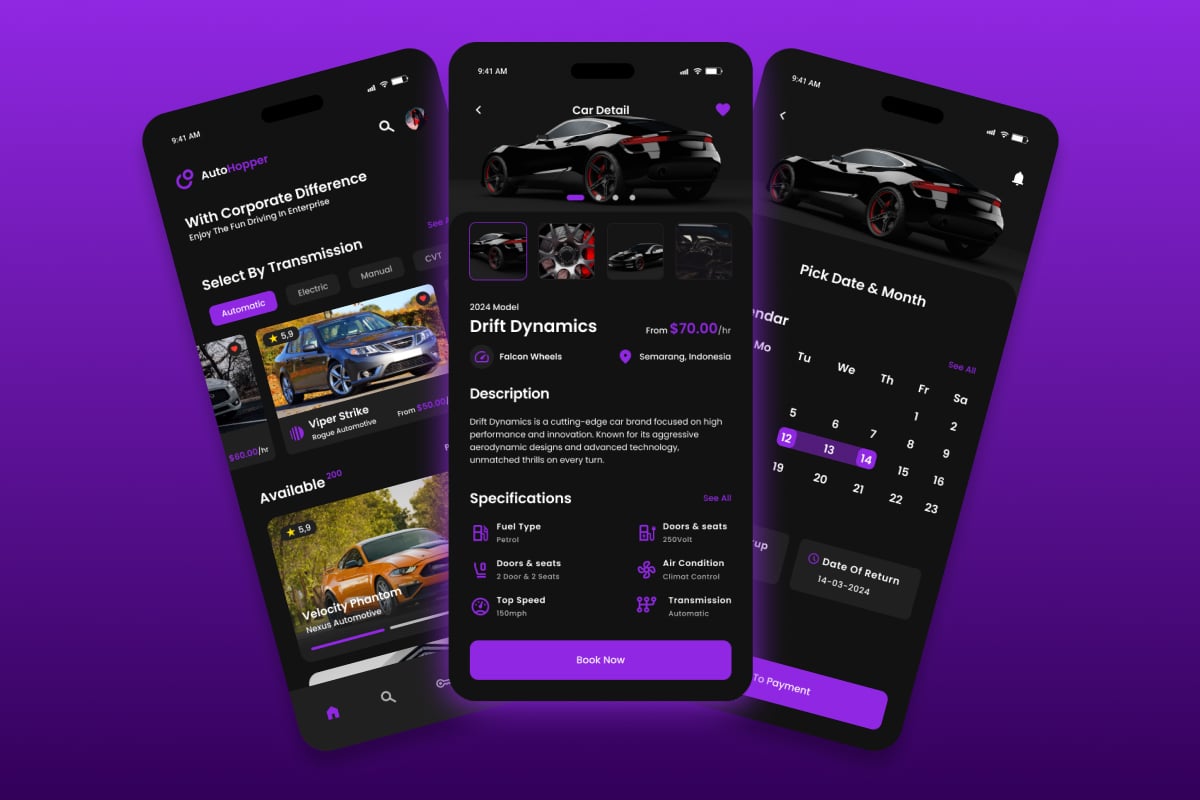 租车服务App用户体验设计模板 AutoHopper – Car Rental App插图2 租车服务App用户体验设计模板 AutoHopper - Car Rental App