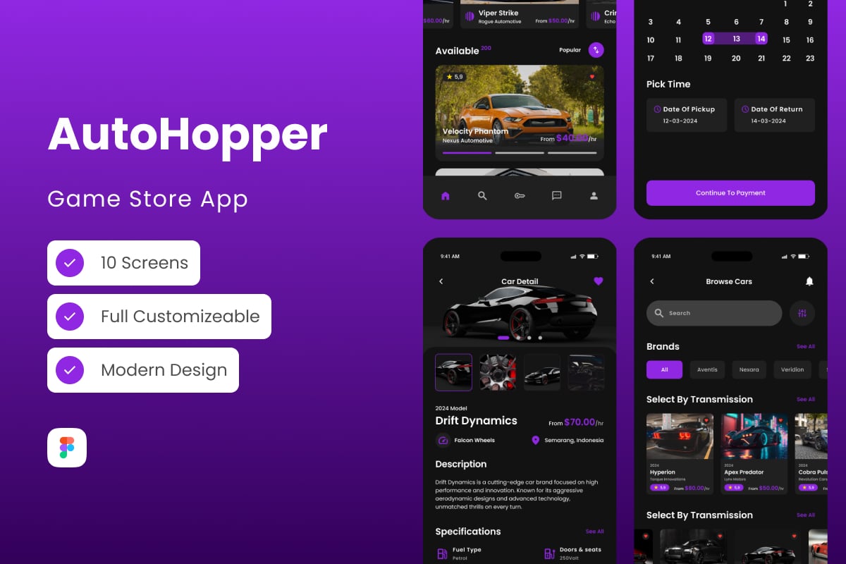 租车服务App用户体验设计模板 AutoHopper – Car Rental App插图 租车服务App用户体验设计模板 AutoHopper - Car Rental App