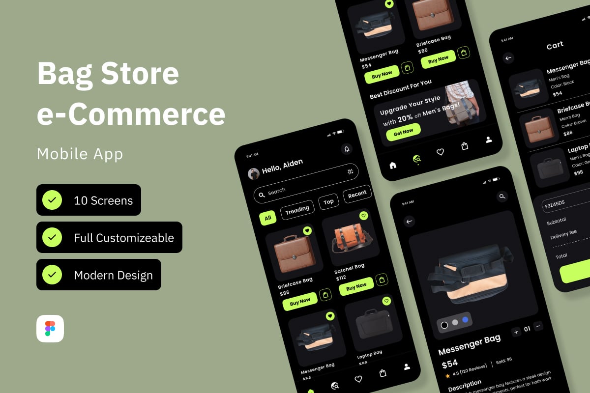 背包商店电商App界面设计套件 BagNest – Bag Store App插图 背包商店电商App界面设计套件 BagNest - Bag Store App