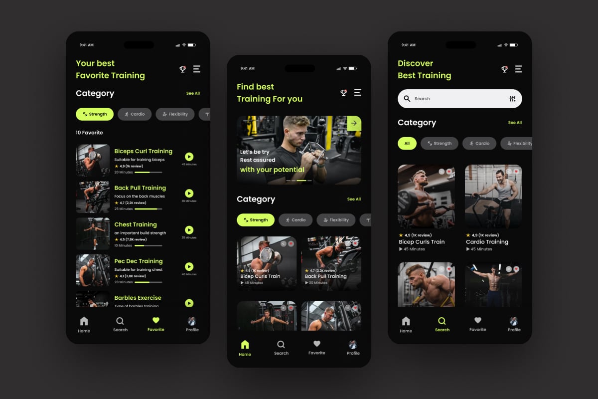 健身运动App界面设计套件 Energix – Fitness Mobile App插图1 健身运动App界面设计套件 Energix - Fitness Mobile App