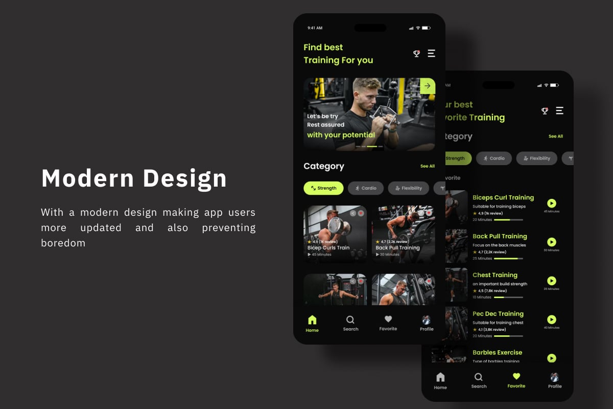 健身运动App界面设计套件 Energix – Fitness Mobile App插图2 健身运动App界面设计套件 Energix - Fitness Mobile App