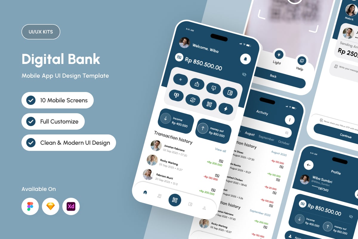 智能银行App界面UI设计套件 Evolvia – Smart Banking UI Kit插图 智能银行App界面UI设计套件 Evolvia – Smart Banking UI Kit