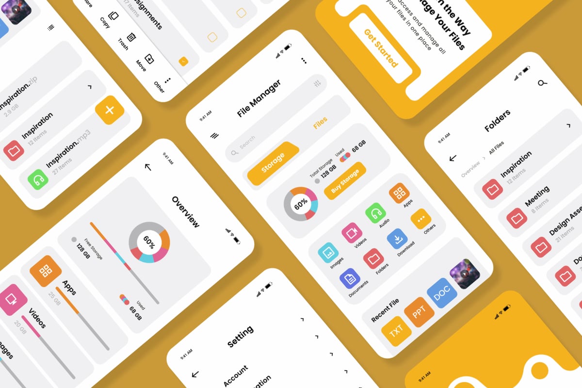 文件管理App用户体验设计模板 FileGrid – File Manager App插图3 文件管理App用户体验设计模板 FileGrid - File Manager App