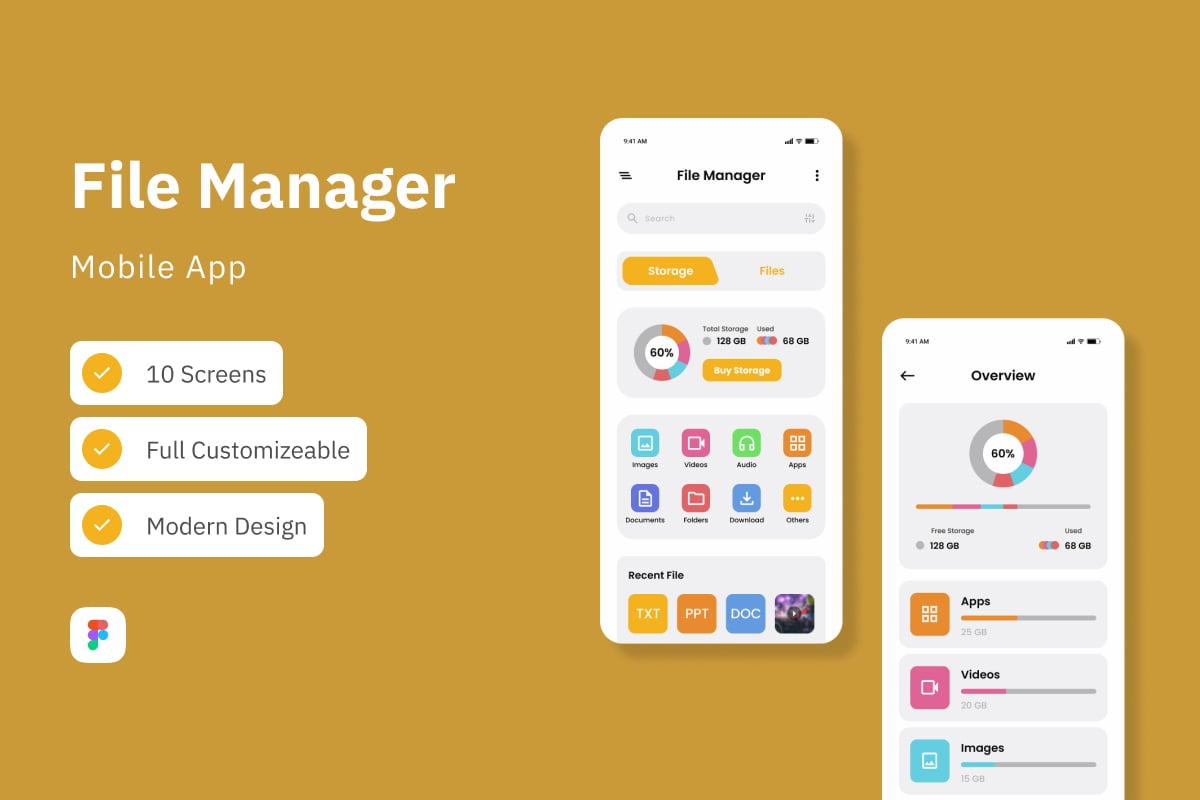 文件管理App用户体验设计模板 FileGrid – File Manager App插图 文件管理App用户体验设计模板 FileGrid - File Manager App