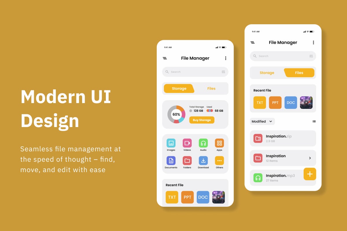 文件管理App用户体验设计模板 FileGrid – File Manager App插图1 文件管理App用户体验设计模板 FileGrid - File Manager App