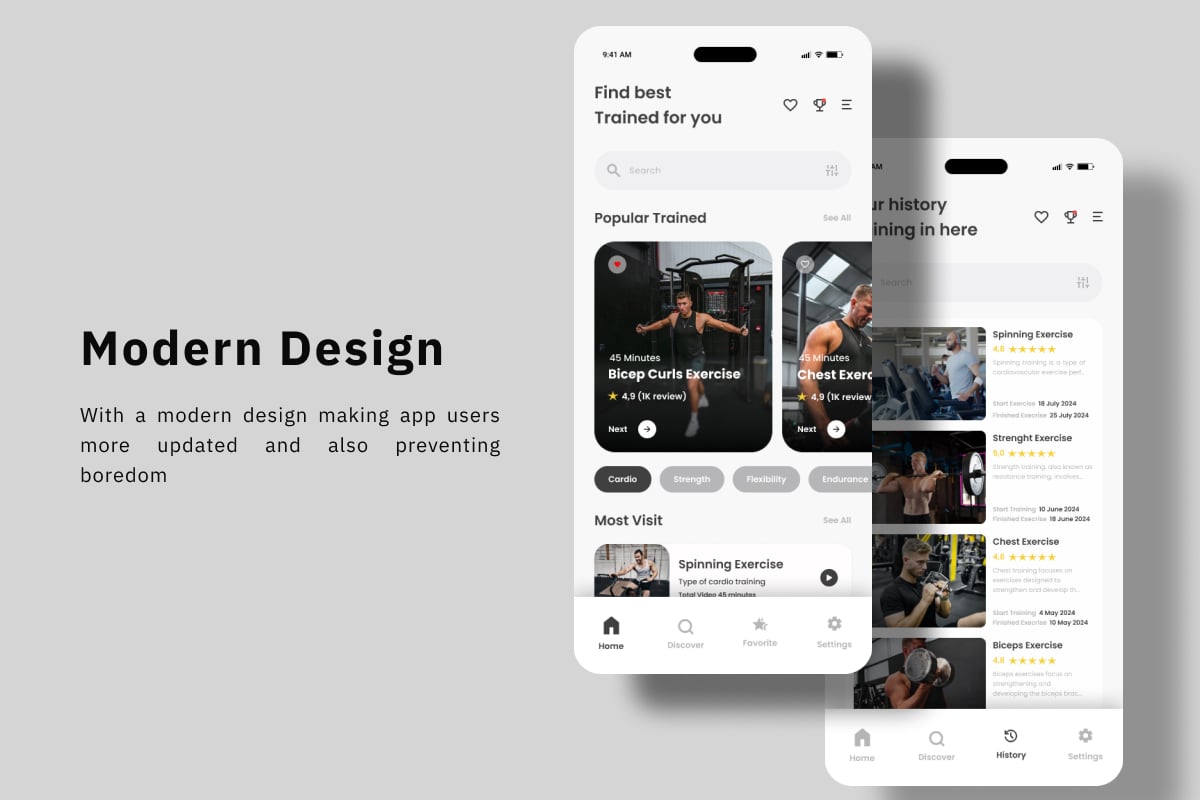 健身训练App UI设计模板 Fits Kuy - Fitness Mobile App