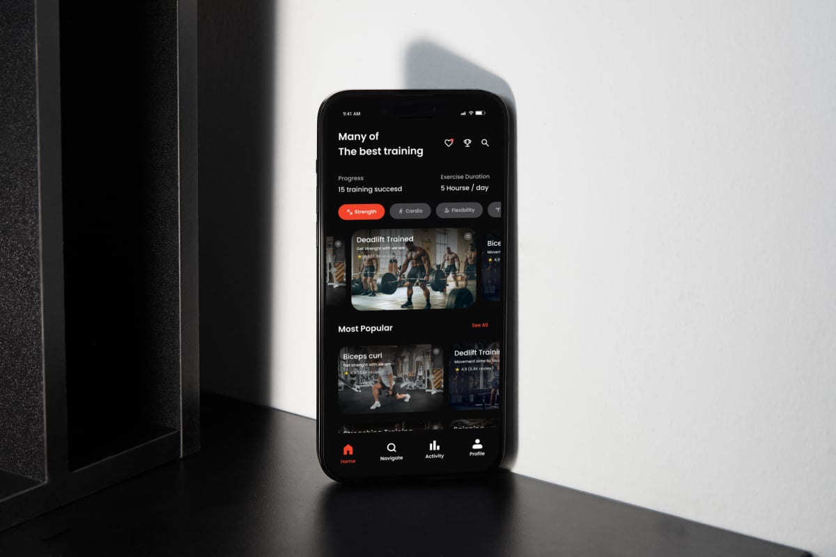 健康健身App界面设计套件 Fits Plus - Fitness Mobile App