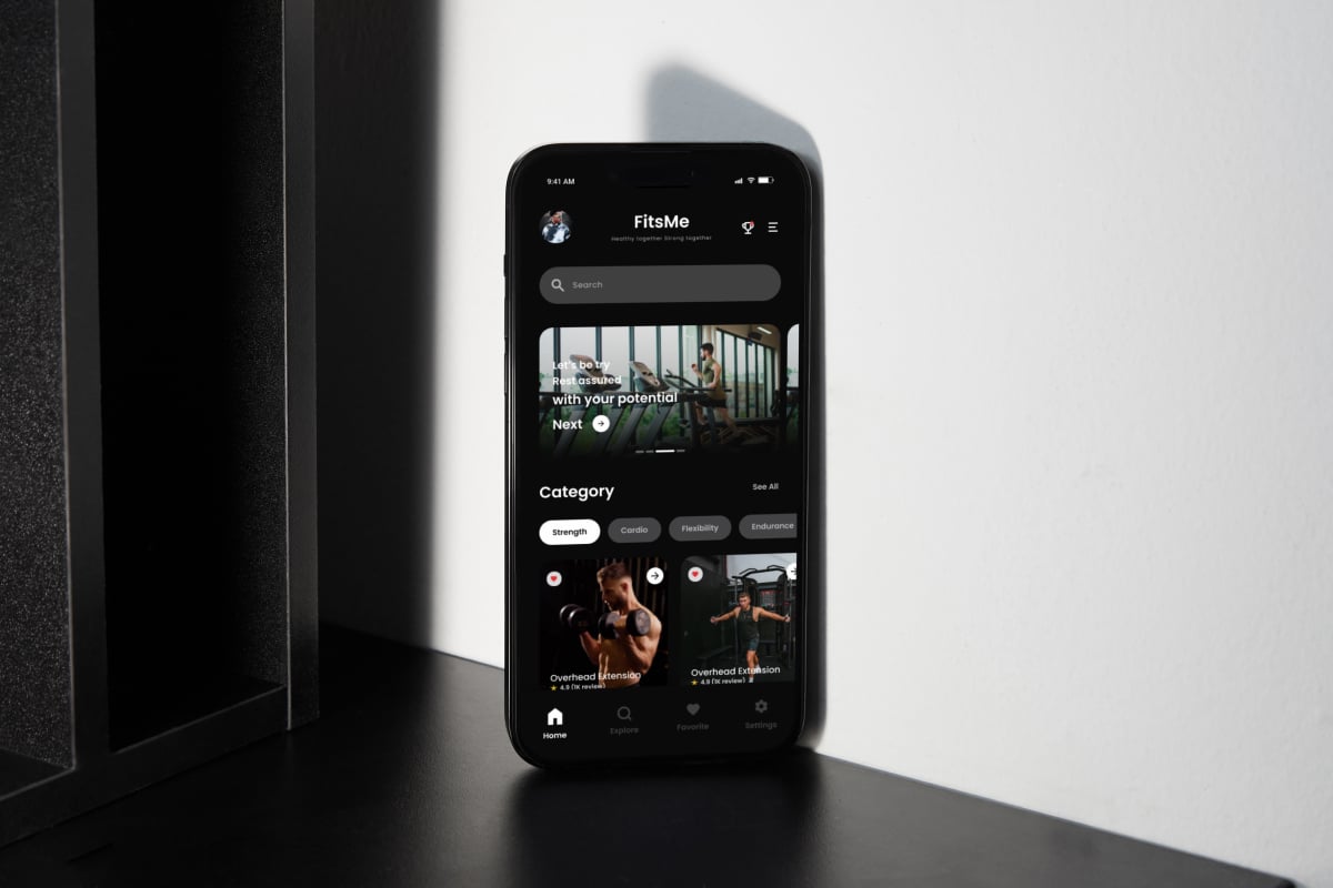 个人健身App UX/UI设计套件 FitsMe - Fitness Mobile App