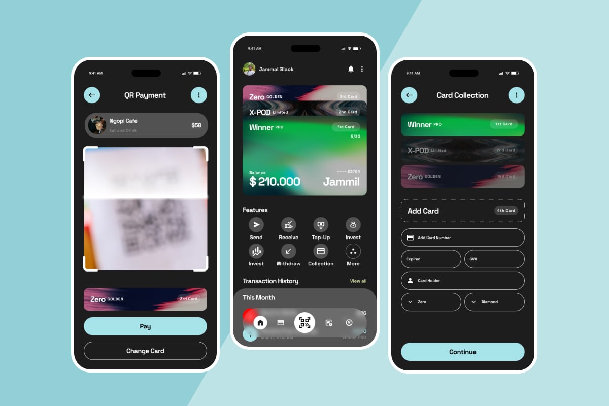 数字钱包App UI界面设计套件 FlowFlex – Digital Wallet UI Kit