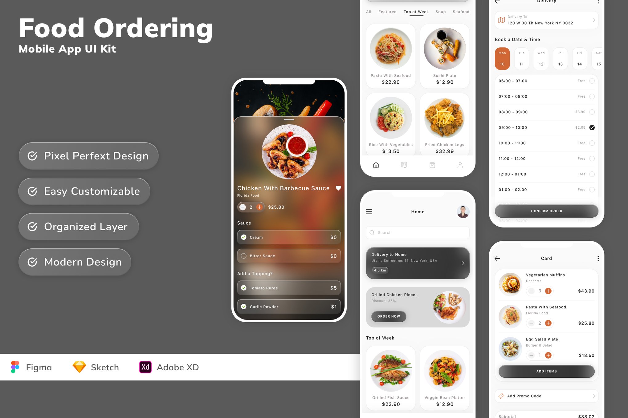 在线点餐App移动UI设计套件 Food Ordering Mobile App UI Kit插图 在线点餐App移动UI设计套件 Food Ordering Mobile App UI Kit