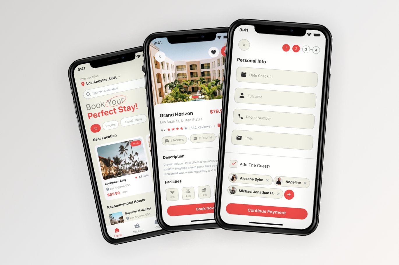 酒店预订App应用界面设计套件 Hotel Booking Mobile Apps