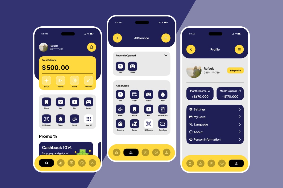 财务追踪App UI界面设计套件 Keryen – Finance Tracker UI Kit