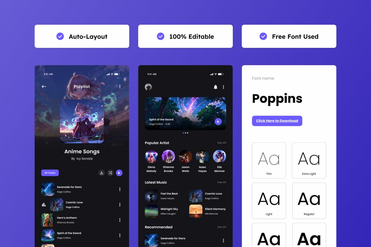 音乐流媒体App用户体验设计模板 Rhythmix – Music Streaming App插图1 音乐流媒体App用户体验设计模板 Rhythmix - Music Streaming App
