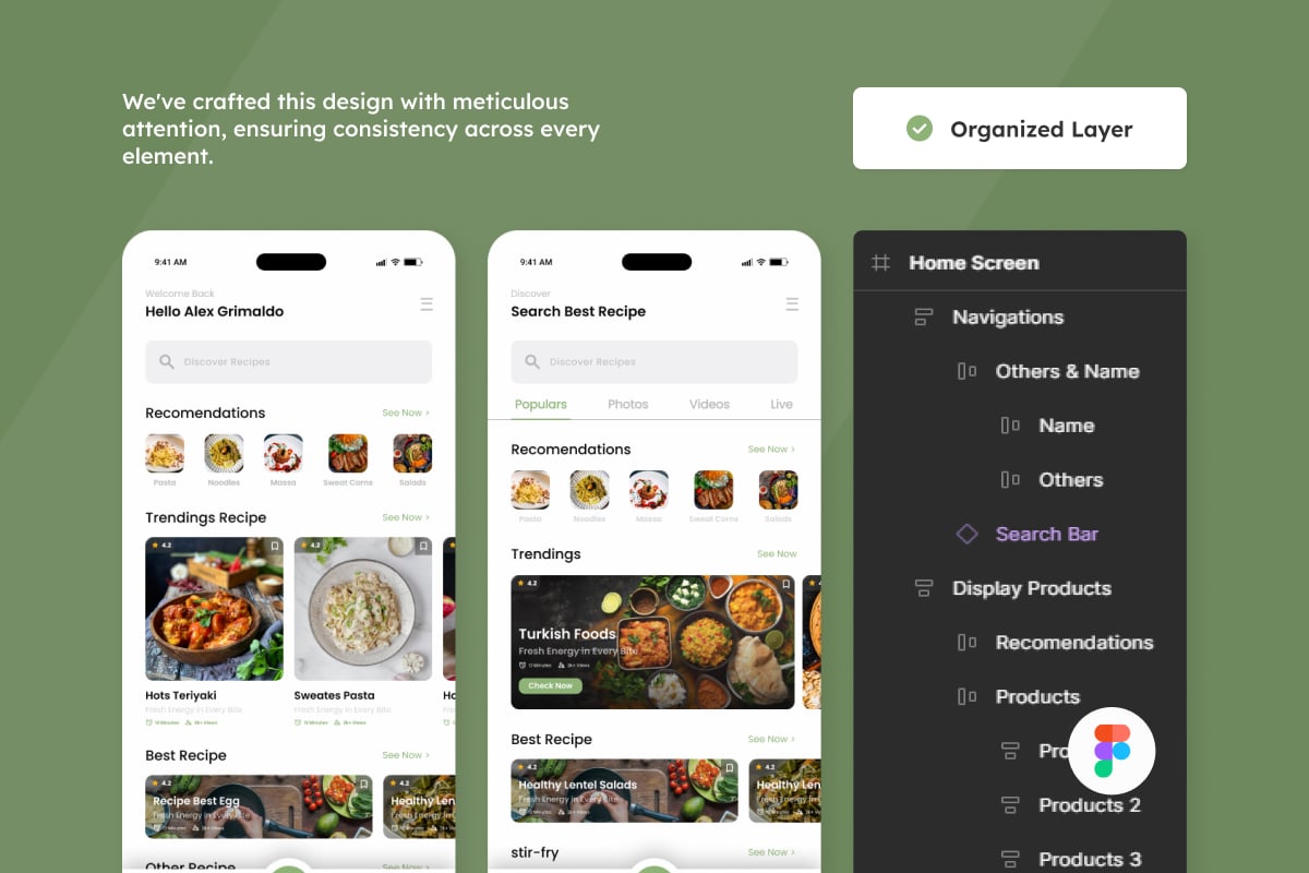 美食食谱App UI界面设计套件 Seleraku – Foods Recipe Mobile App插图3 美食食谱App UI界面设计套件 Seleraku - Foods Recipe Mobile App