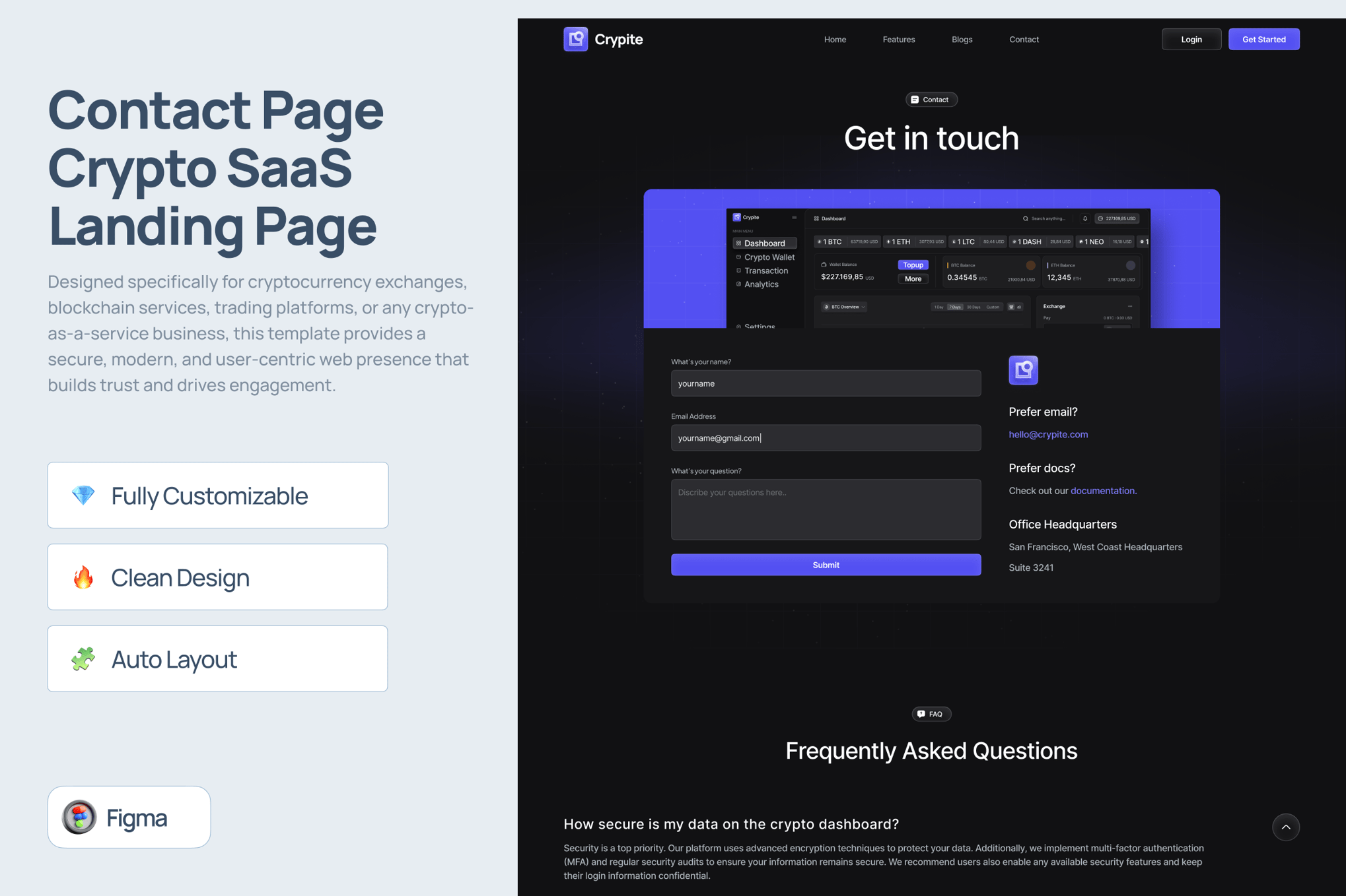 加密货币SaaS网站联系页面模板 Contact Page Crypto SaaS Landing Page Template插图 加密货币SaaS网站联系页面模板 Contact Page Crypto SaaS Landing Page Template