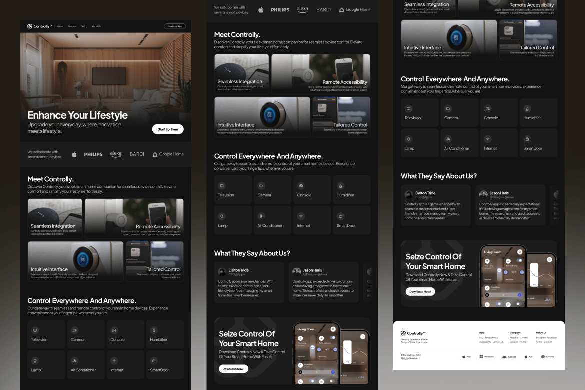 智能家居网站着陆页设计模板 Controllly – Smart Home Landing Page Template插图1 智能家居网站着陆页设计模板 Controllly – Smart Home Landing Page Template