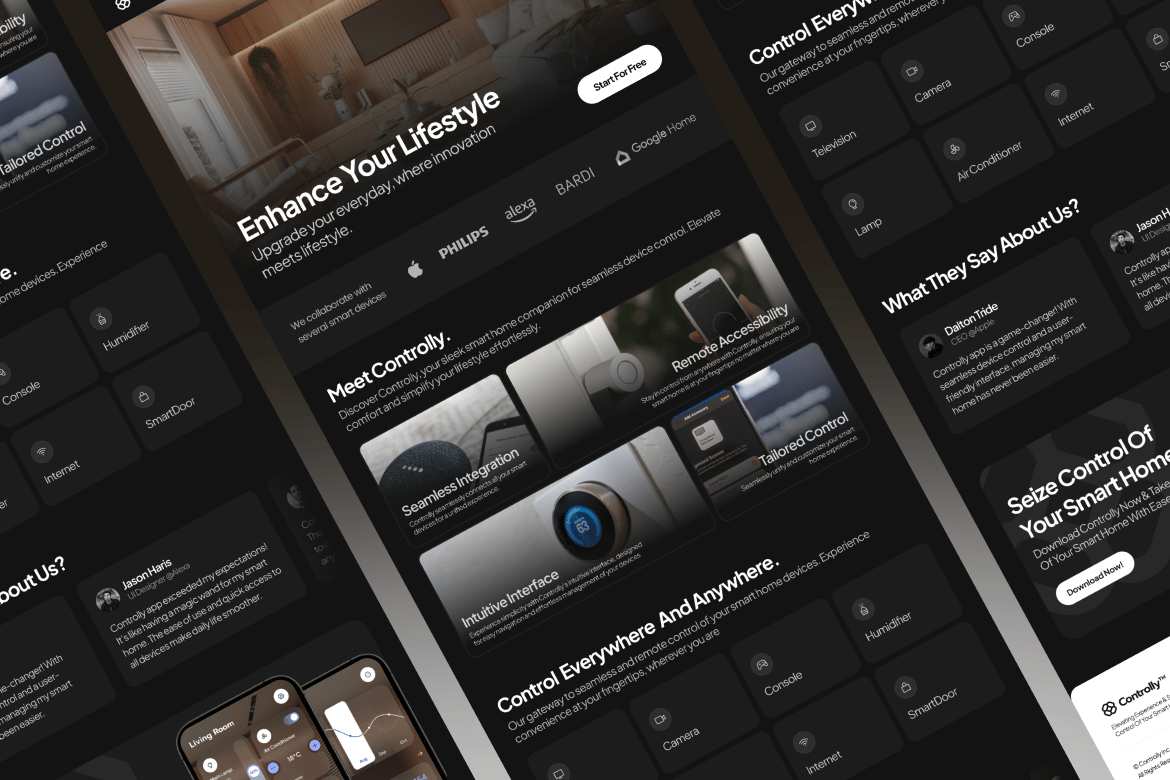 智能家居网站着陆页设计模板 Controllly – Smart Home Landing Page Template插图2 智能家居网站着陆页设计模板 Controllly – Smart Home Landing Page Template