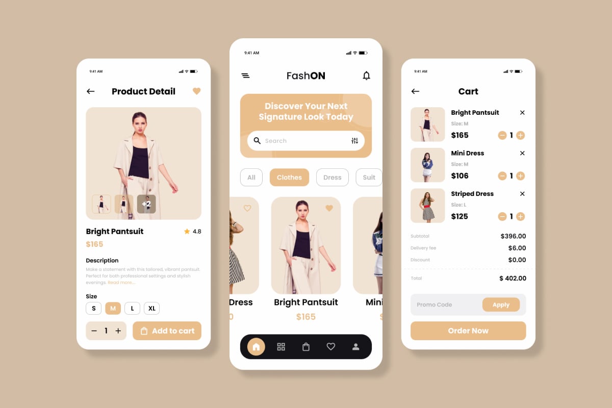 时尚购物App UI界面设计套件 Fashon – Fashion Mobile App插图2 时尚购物App UI界面设计套件 Fashon - Fashion Mobile App