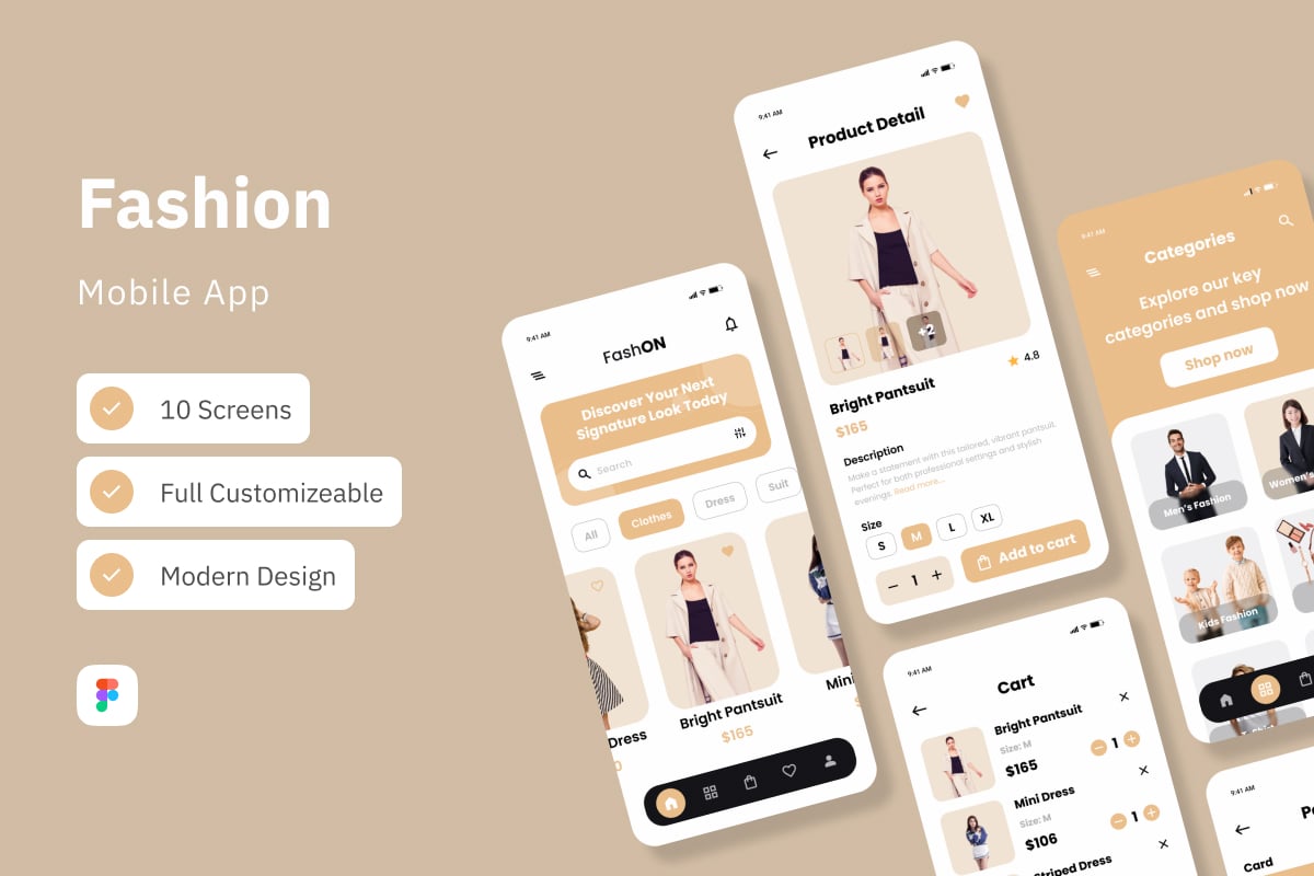 时尚购物App UI界面设计套件 Fashon – Fashion Mobile App插图 时尚购物App UI界面设计套件 Fashon - Fashion Mobile App