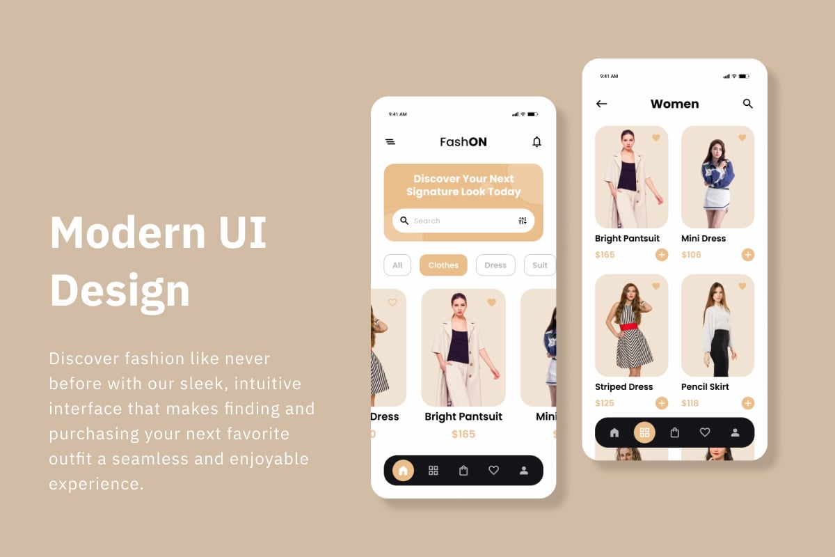 时尚购物App UI界面设计套件 Fashon – Fashion Mobile App插图1 时尚购物App UI界面设计套件 Fashon - Fashion Mobile App