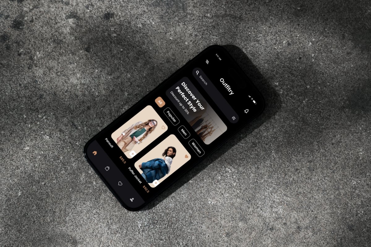 时尚购物App界面设计模板 Outfitry – Fashion Mobile App插图3 时尚购物App界面设计模板 Outfitry - Fashion Mobile App