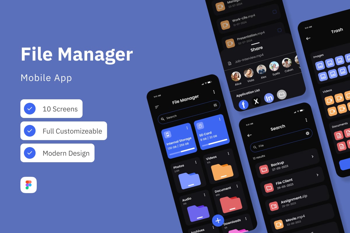 文件管理App界面设计模板 Sortly – File Manager Mobile App插图 文件管理App界面设计模板 Sortly - File Manager Mobile App